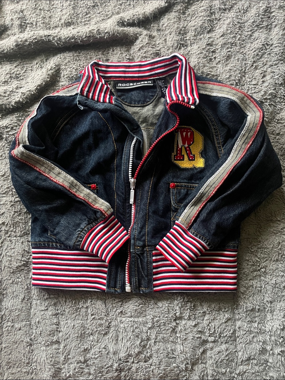 Rocawear Toddler Boys Dark Blue Denim Jacket | 3T